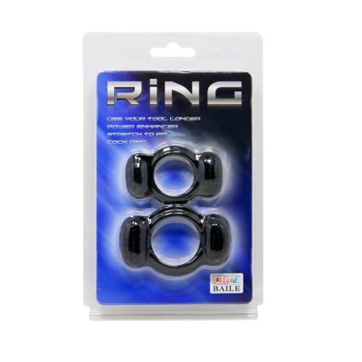 Podwójny pierścień na penisa Double Cock Ring z mostkiem łączącym o długości 4 cm - 1 2