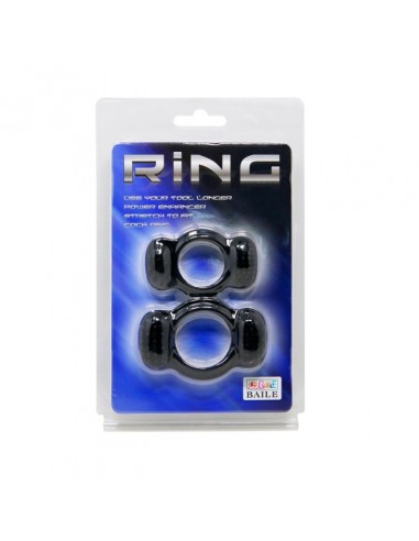 Zestaw pierścieni erekcyjnych Double Cock Ring - Pierścienie erekcyjne niewibrujące - 2