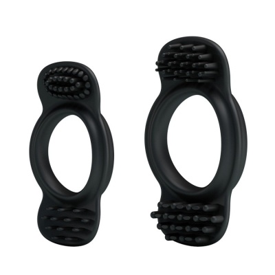 Podwójny pierścień na penisa Double Cock Ring z mostkiem łączącym o długości 4 cm - 1