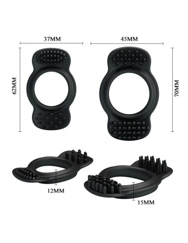 Zestaw pierścieni erekcyjnych Double Cock Ring - Pierścienie erekcyjne niewibrujące - 5