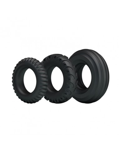 Zestaw pierścieni erekcyjnych Baile- Three Cock Rings Sets - Pierścienie erekcyjne niewibrujące - 1