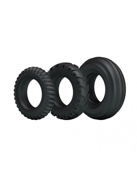 Zestaw pierścieni erekcyjnych Baile- Three Cock Rings Sets - Pierścienie erekcyjne niewibrujące - 1