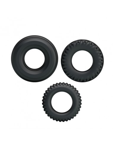Zestaw pierścieni erekcyjnych Baile- Three Cock Rings Sets - Pierścienie erekcyjne niewibrujące - 4