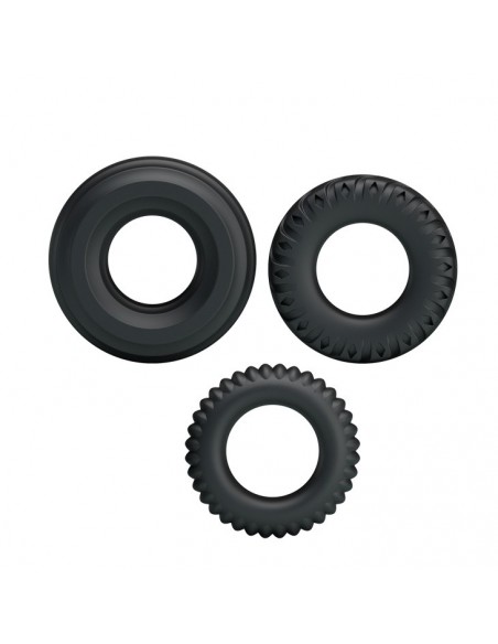 Zestaw pierścieni erekcyjnych Baile- Three Cock Rings Sets - Pierścienie erekcyjne niewibrujące - 4