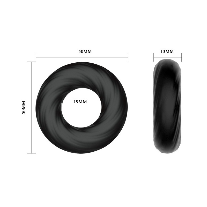 Pierścień na penisa Super Soft Silicone - rozciągliwy do 5 cm - 6
