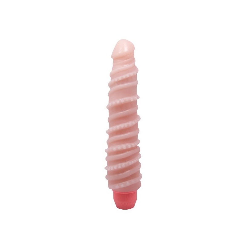 Flexi Vibe Sensual Spin - elastyczne dildo wibrujące z realistyczną strukturą TPR - 1