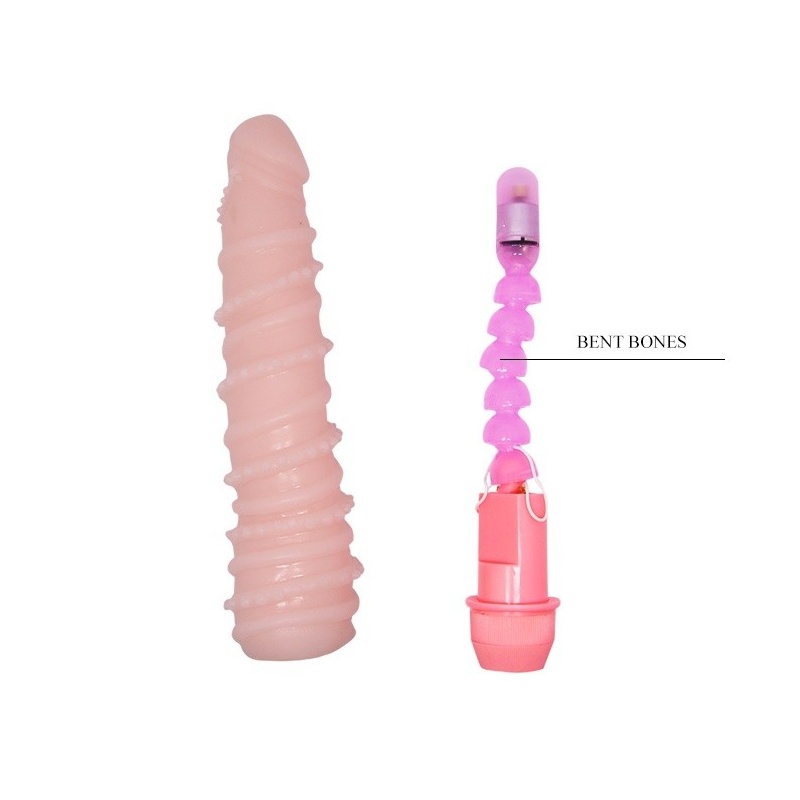 Flexi Vibe Sensual Spin - elastyczne dildo wibrujące z realistyczną strukturą TPR - 5