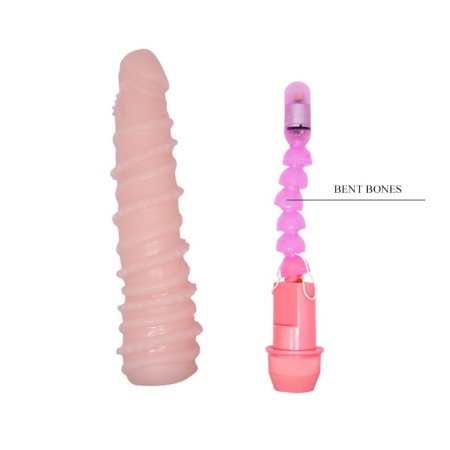 Flexi Vibe Sensual Spin - elastyczne dildo wibrujące z realistyczną strukturą TPR - 5