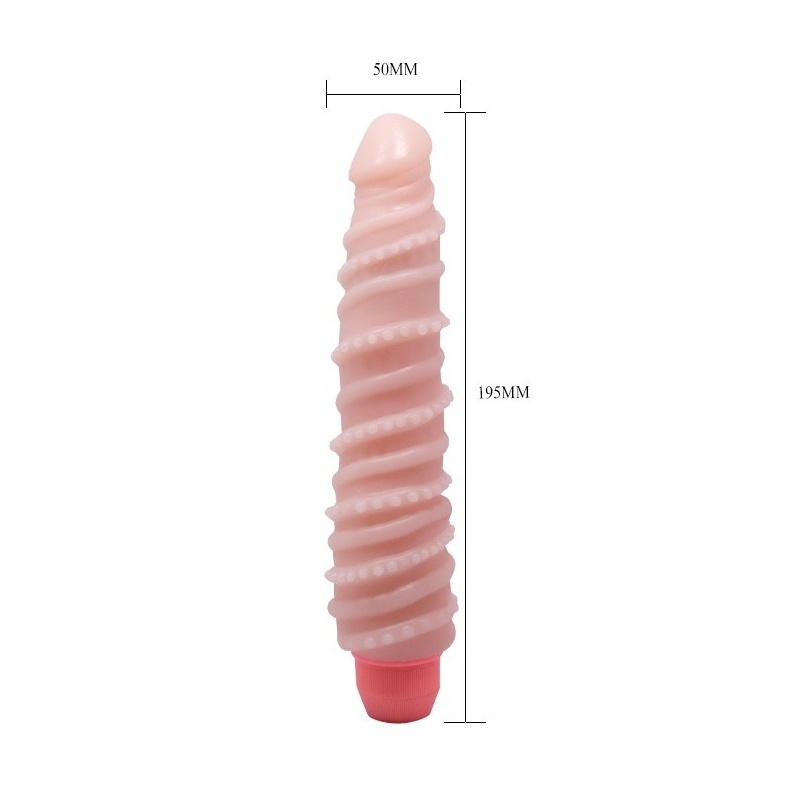 Flexi Vibe Sensual Spin - elastyczne dildo wibrujące z realistyczną strukturą TPR - 7