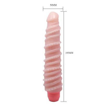 Flexi Vibe Sensual Spin - elastyczne dildo wibrujące z realistyczną strukturą TPR - 7