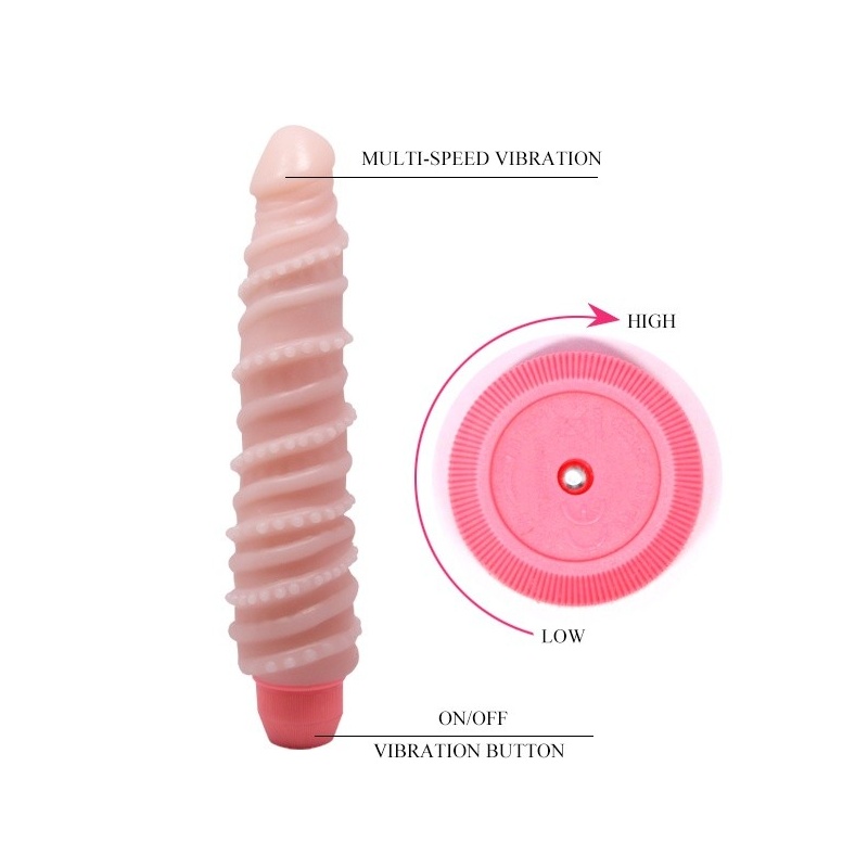 Flexi Vibe Sensual Spin - elastyczne dildo wibrujące z realistyczną strukturą TPR - 8