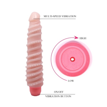 Flexi Vibe Sensual Spin - elastyczne dildo wibrujące z realistyczną strukturą TPR - 8