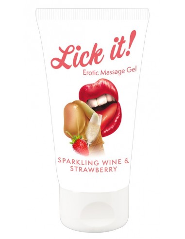 Olejek Do Masażu Lick It! Wine-Strawberry 50 ml - Olejki i żele do masażu - 1