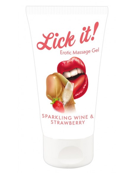 Olejek Do Masażu Lick It! Wine-Strawberry 50 ml - Olejki i żele do masażu - 1