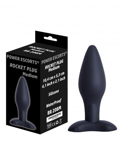 Korek analny Rocket Plug Silicone Medium Black - Korki analne silikonowe - 1