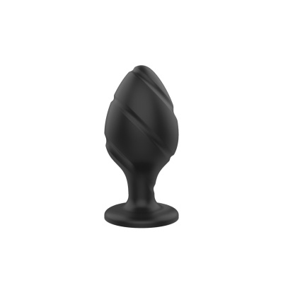 Korek analny Screw Plug small – silikonowy, 5,9 cm, czarny - 1 2