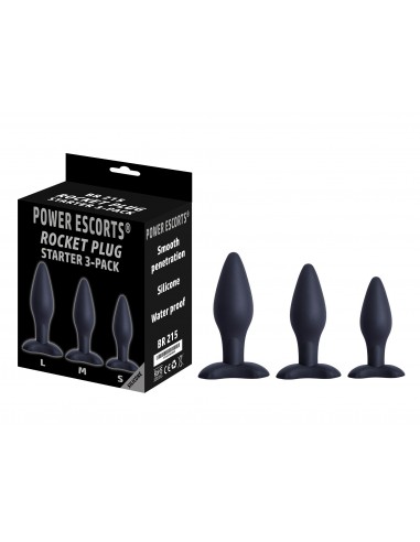 Zestaw korków analnych Rocket Plug 3 Pack Silicone - Korki analne silikonowe - 1