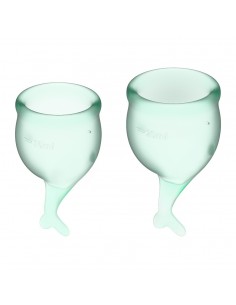 Kubeczek menstruacyjny  Feel Secure Menstrual Cup (light green) - Higiena, czyszczenie zabawek erotycznych - 1 2