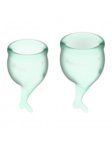 Kubeczek menstruacyjny  Feel Secure Menstrual Cup (light green) - Higiena, czyszczenie zabawek erotycznych - 2