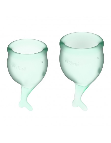 Kubeczek menstruacyjny  Feel Secure Menstrual Cup (light green) - Higiena, czyszczenie zabawek erotycznych - 2