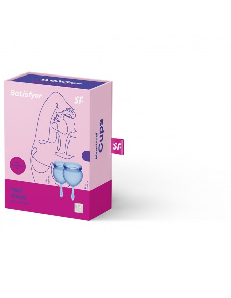 Kubeczek menstruacyjny  Feel Good Menstrual Cup (light blue) - Higiena, czyszczenie zabawek erotycznych - 1