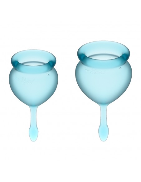 Kubeczek menstruacyjny  Feel Good Menstrual Cup (light blue) - Higiena, czyszczenie zabawek erotycznych - 2