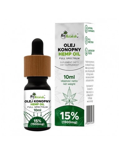 Olej konopny 15% Full Spectrum - 10ml - 1500mg - nie na sklep - 1