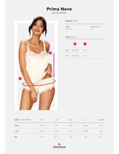 Komplet bielizny Prima Neve Top I Majtki Biały  S/M - Komplety bielizny erotycznej - 7