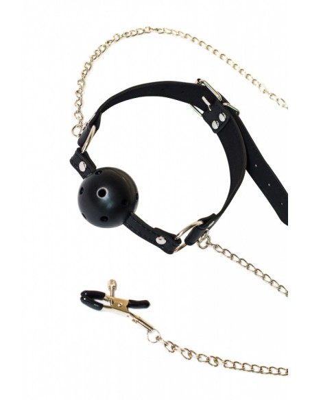 Knebel Ball Gag With Nipple Clamps Party Hard Gratitude - Kneble do ust - 3