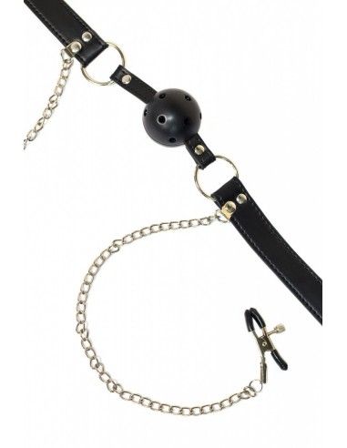 Knebel Ball Gag With Nipple Clamps Party Hard Gratitude - Kneble do ust - 4