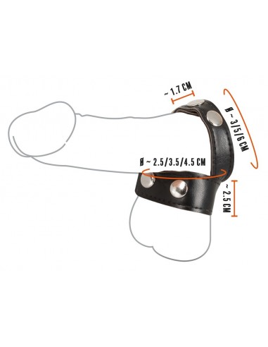 Pierścień erekcyjny Cock Strap With Ball Stretcher - Pierścienie erekcyjne niewibrujące - 9