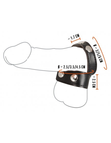 Pierścień erekcyjny Cock Strap With Ball Stretcher - Pierścienie erekcyjne niewibrujące - 9