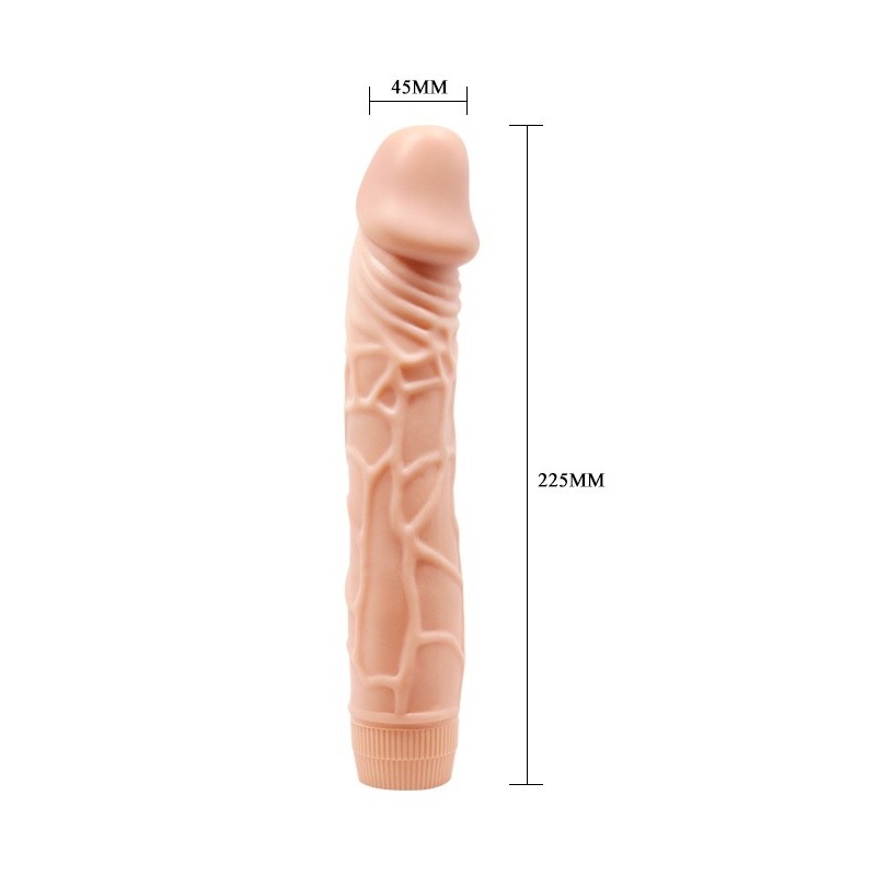 Realistyczny wibrator BOB Soft Skin 22,5 cm - wypukła głowa i żyłkowany trzon - 7