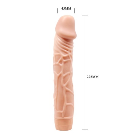 Realistyczny wibrator BOB Soft Skin 22,5 cm - wypukła głowa i żyłkowany trzon - 7