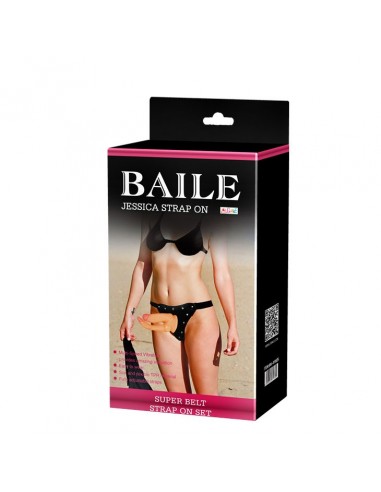 Podwójny Strapon Z Wibracjami Baile - Jessica Double - Strap-ony, dilda na pasku z wibracją - 2