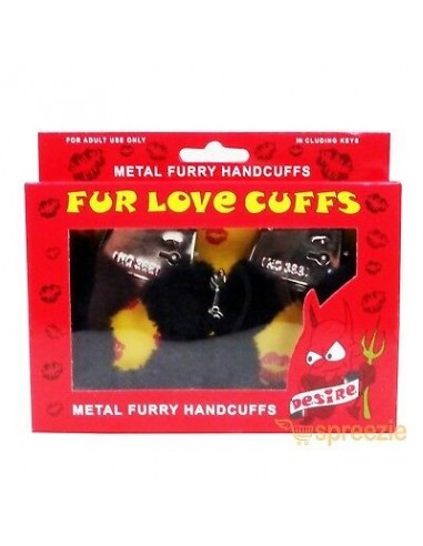Kajdanki erotyczne Furry Cuffs, Colour Black, In Colour Box - Kajdanki erotyczne - 1