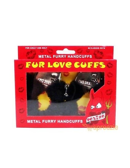 Kajdanki erotyczne Furry Cuffs, Colour Black, In Colour Box - Kajdanki erotyczne - 1