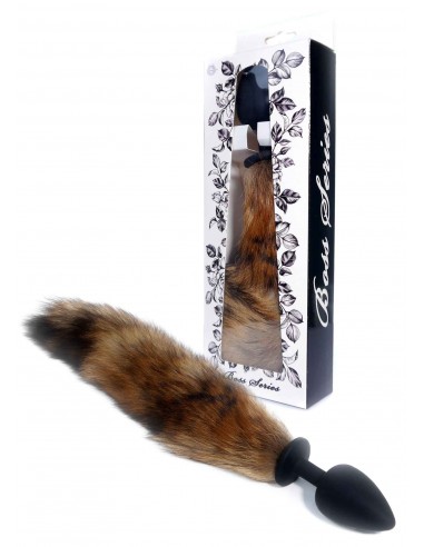Korek Analny z Brązowym Lisim Ogonem - Fox Tail II - XXL - Korki analne z ogonkiem - 3