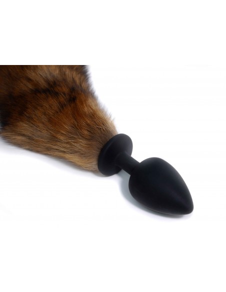 Korek Analny z Brązowym Lisim Ogonem - Fox Tail II - XXL - Korki analne z ogonkiem - 8