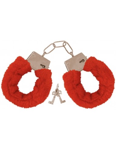 Kajdanki erotyczne Furry Cuffs, Colour Red, In Colour Box - Kajdanki erotyczne - 2