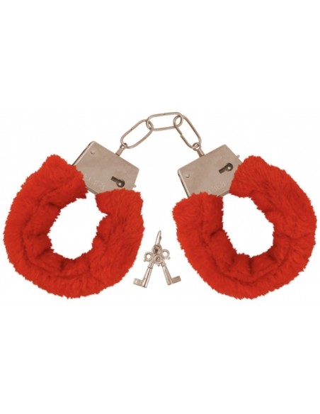 Kajdanki erotyczne Furry Cuffs, Colour Red, In Colour Box - Kajdanki erotyczne - 2