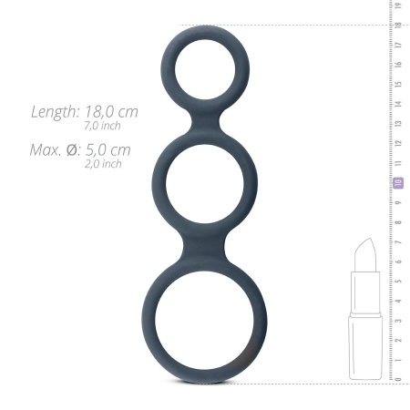 Potrójny pierścień erekcyjny Triple Ring - silikonowy, elastyczny, średnice 3-5 cm - 6