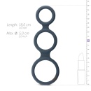 Potrójny pierścień erekcyjny Triple Ring - silikonowy, elastyczny, średnice 3-5 cm - 6