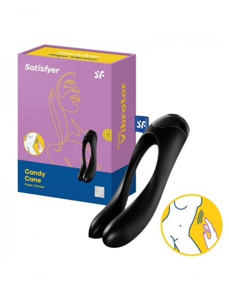 Nakładka wibrująca Candy Cane Finger Vibrator ( Black ) - Nakładki na palce - 1