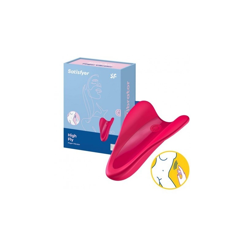 Wibrator palcowy High Fly z dwoma silnikami i elastycznymi skrzydełkami, 6,85 cm - 2