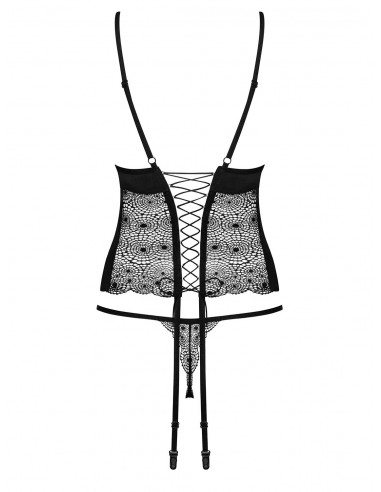 Zestaw Sharlotte Gorset I Stringi Czarny - Komplety bielizny erotycznej - 6