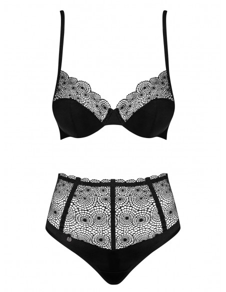 Komplet Bielizny Sharlotte 2-Częściowy Czarny  S/M - Komplety bielizny erotycznej - 5