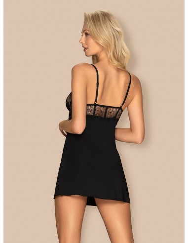 Bielizna Nocna Sharlotte Koszulka I String Czarna  S/M - Koszule nocne - 4