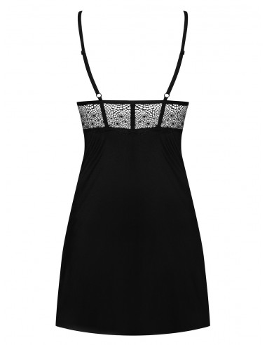 Bielizna Nocna Sharlotte Koszulka I String Czarna  S/M - Koszule nocne - 6