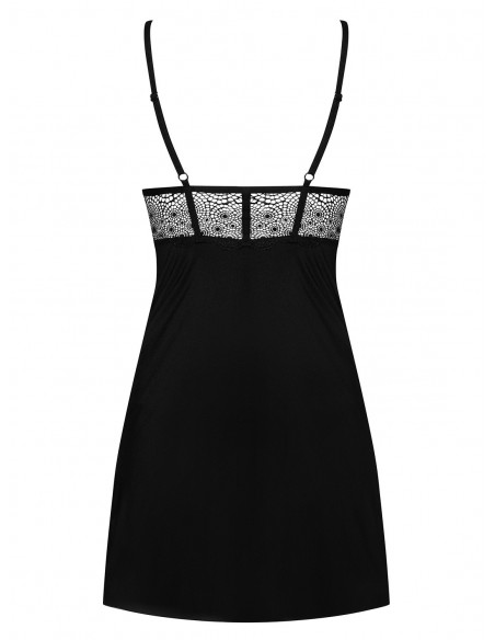 Bielizna Nocna Sharlotte Koszulka I String Czarna  S/M - Koszule nocne - 6